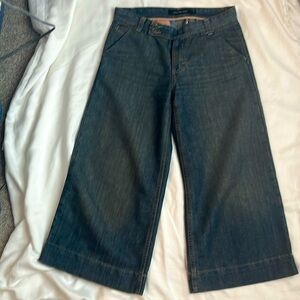Calvin Klein wide leg crop denim pants, size 8